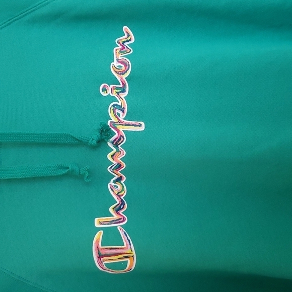 NWT Champion Women's Powerblend Fleece Hoodie Green Reef - Size 1X - Picture 3 of 8